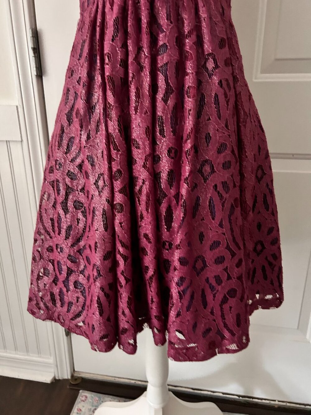 ANTHROPOLOGIE *FROCK BY TRACY REESE* Mauve Lace Dress Size 4 - Picture 6 of 9